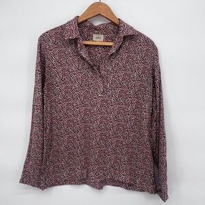 Aita Blouse‎ Maximalist Abstract Artsy Vneck Dressy Bold Colorful Size S